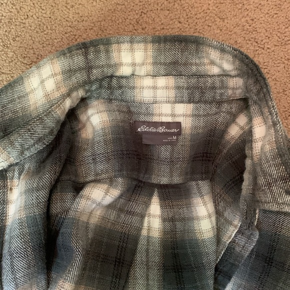 Dark green/white Eddie Bauer flannel. - Picture 2 of 3